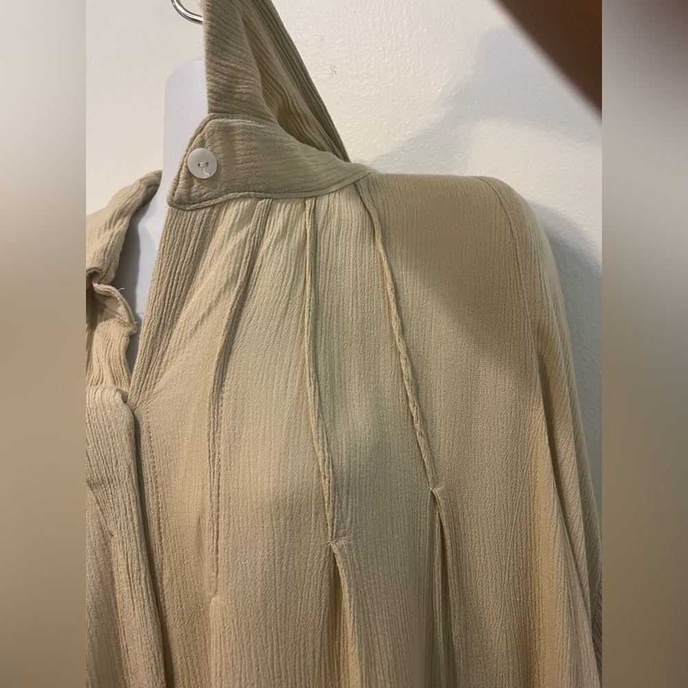 MYRAH PENALOZA Beige Kundalini Bamboo Rayon Button Gown One Size Dress. - Picture 8 of 14